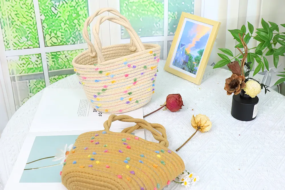 Wholesale Cotton Crochet Bag Cotton Weaving Wholesale - BasketGem 5