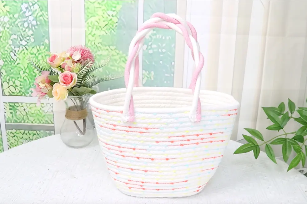 Crochet Cotton Tote Bag Cotton Rope Bag Wholesale - BasketGem 3