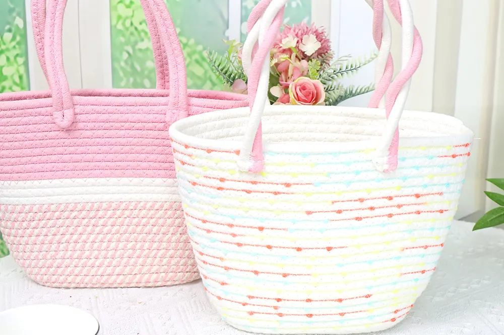 Crochet Cotton Tote Bag Cotton Rope Bag Wholesale - BasketGem 6