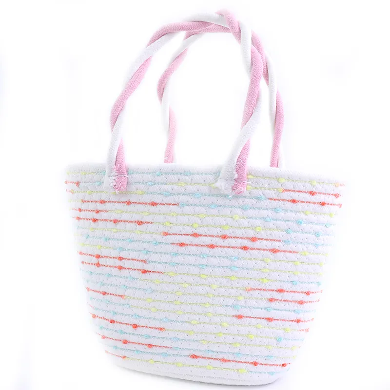 Crochet Cotton Tote Bag Cotton Rope Bag Wholesale - BasketGem 8