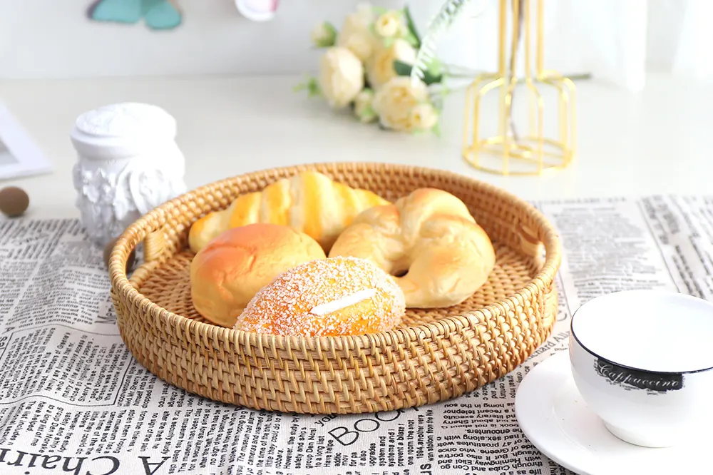 Rattan Tray with Handles by BasketGem 3