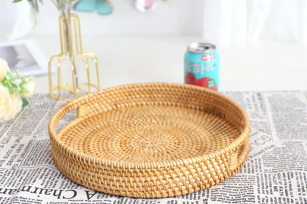 Rattan Tray with Handles by BasketGem 4
