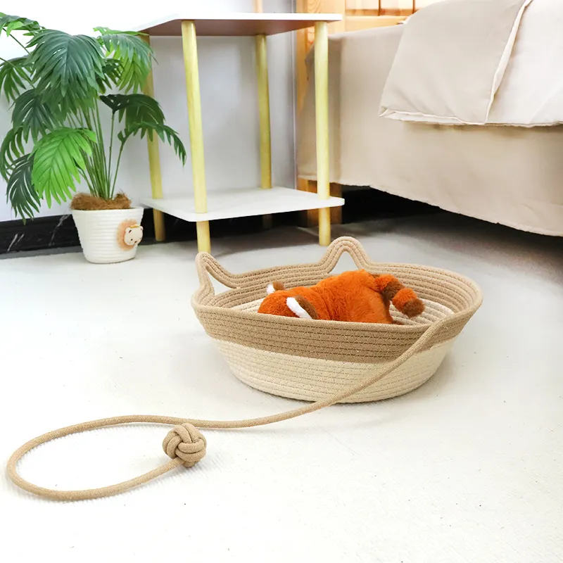 Cotton Rope Cat Bed by BasketGem-1 2