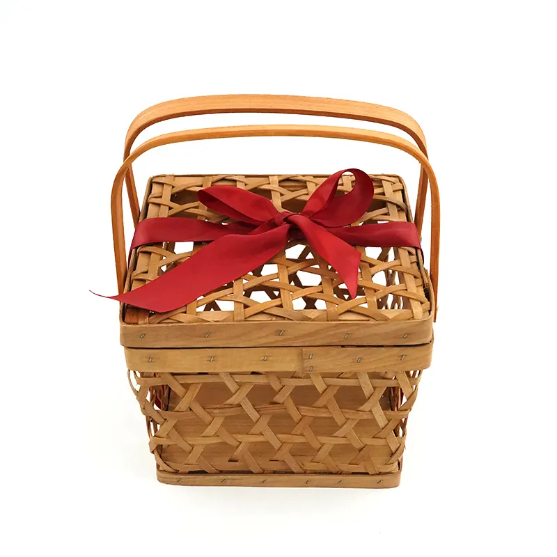 Wicker Basket with Wood Handles by BasketGem-1 7
