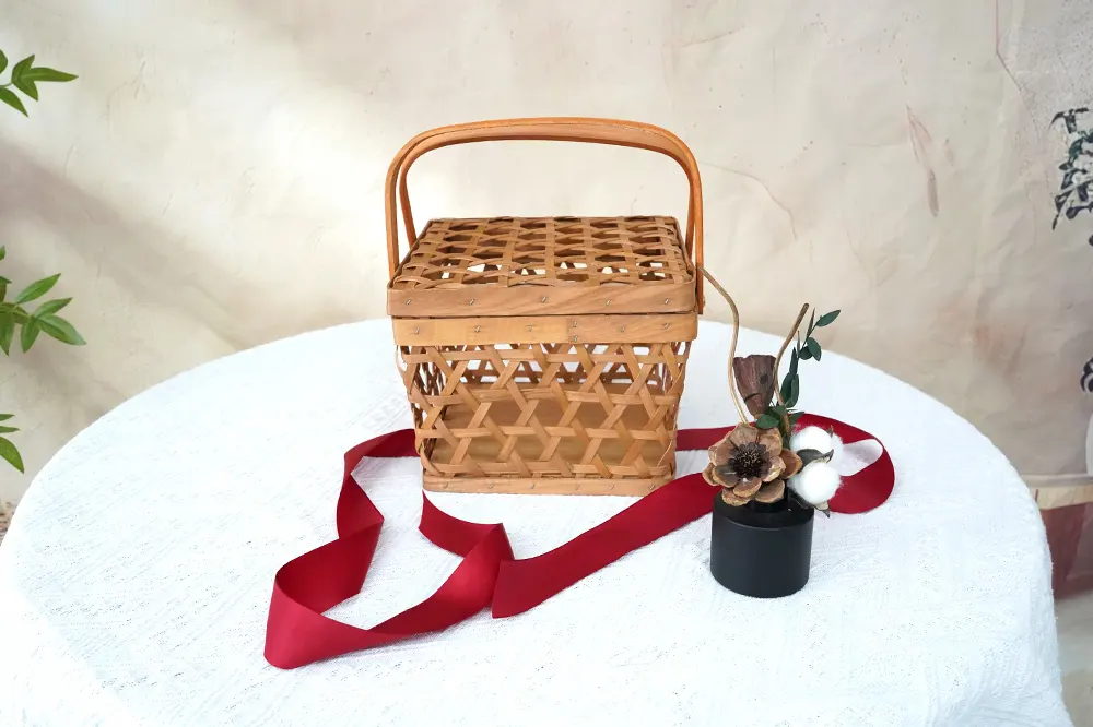 Wicker Basket with Wood Handles by BasketGem-1 5