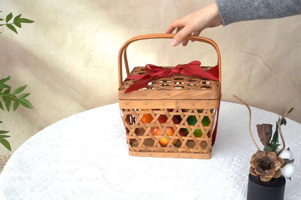 Wicker Basket with Wood Handles by BasketGem-1 4