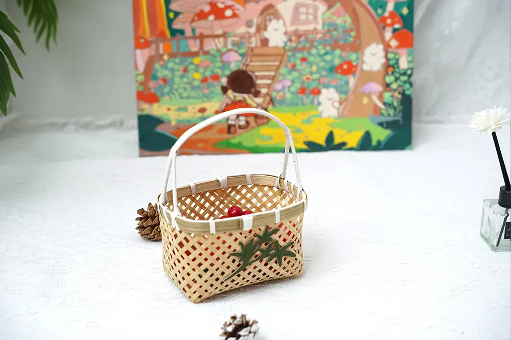 Woven Wood Laundry Basket Woven Wood Baskets Wholesale - BasketGem 3