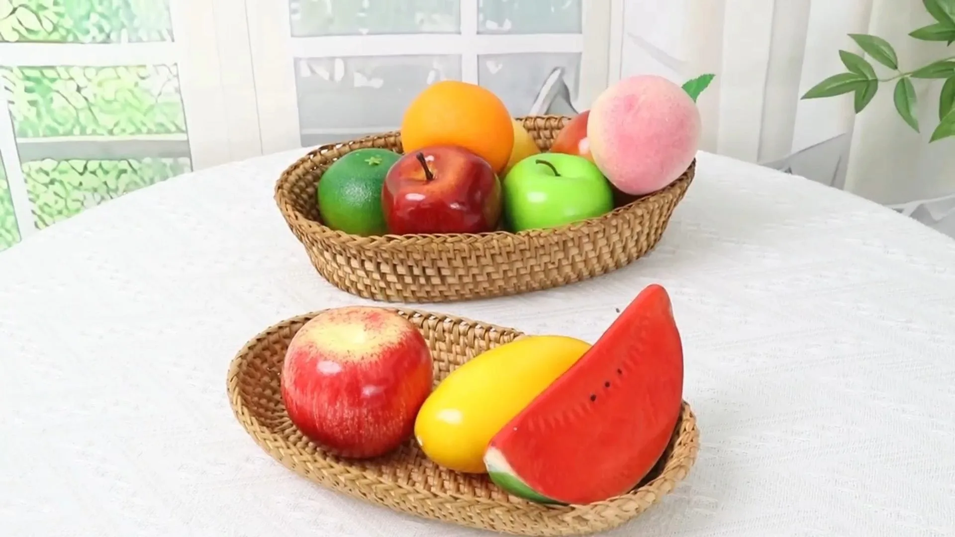 Rattan tray   oval shape   two sizes     fruit tray 1