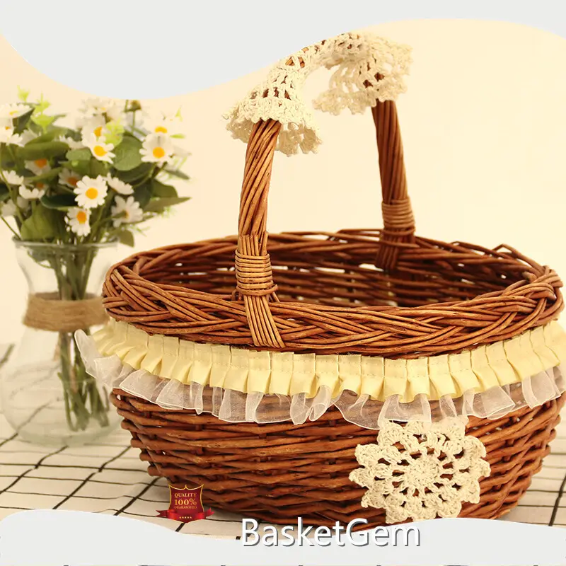Custom Willow Flower Basket by BasketGem 1