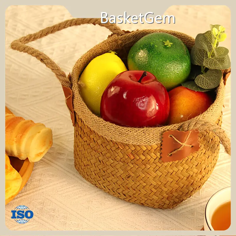 Custom Straw Fruit Basket - - BasketGem-1 1