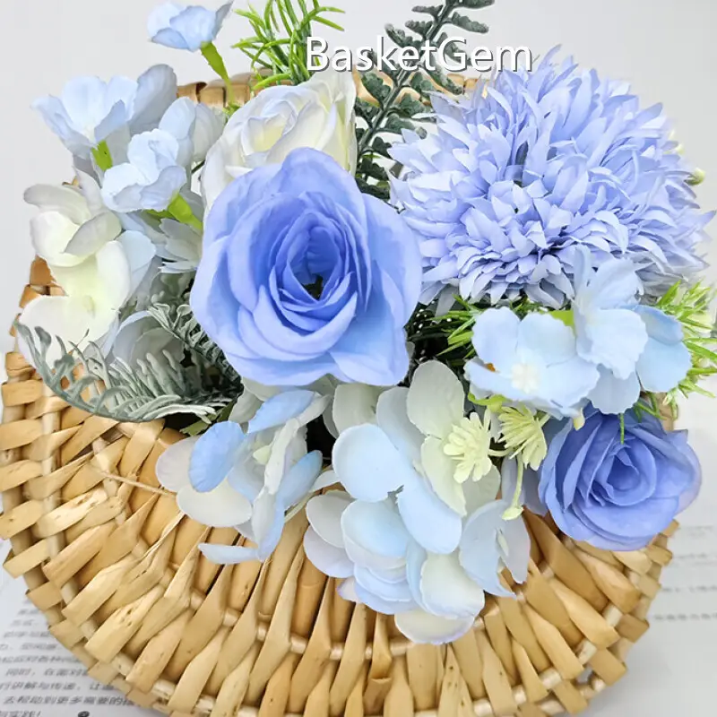 Crescent Shape Willow Flower Basket with Lining-1 1