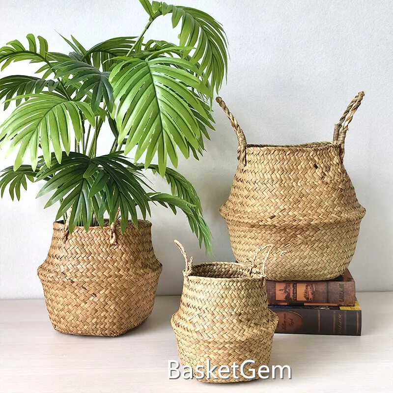 Custom Straw Plant Pot by BasketGem 1