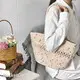 Basket Gem  One-shoulder and Open Carving  Large Capacity  Cotton Thread Bag  Environmental Materials   Degradable-1 1