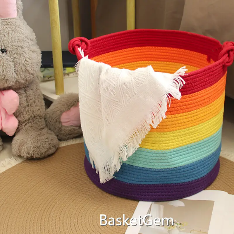 Cotton Rope Laundry Basket Manufacturer - - BasketGem 1