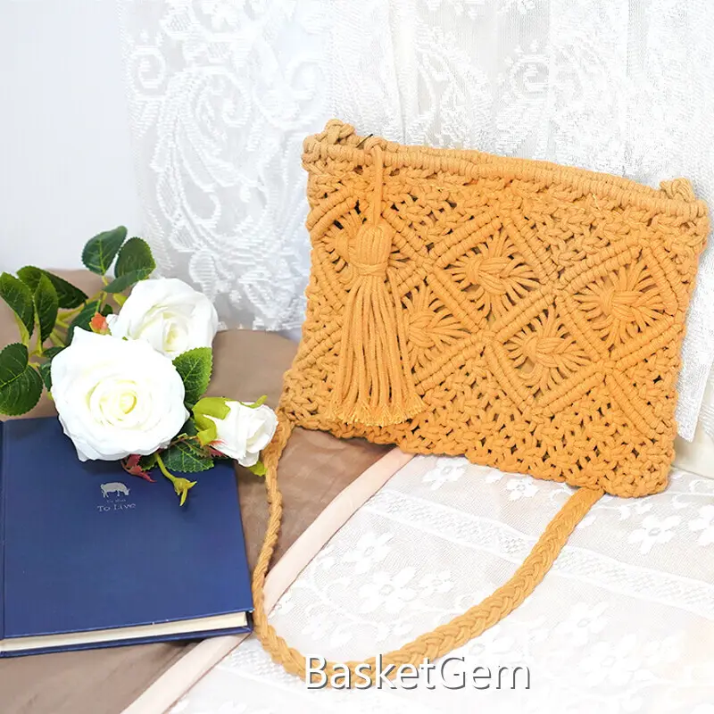 Custom Cotton Crochet Bag - - BasketGem 1