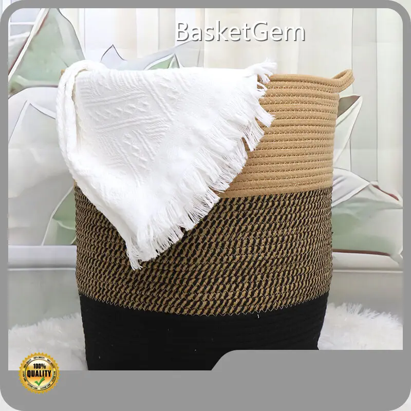 Custom Cotton Rope Laundry Basket by BasketGem-1 1