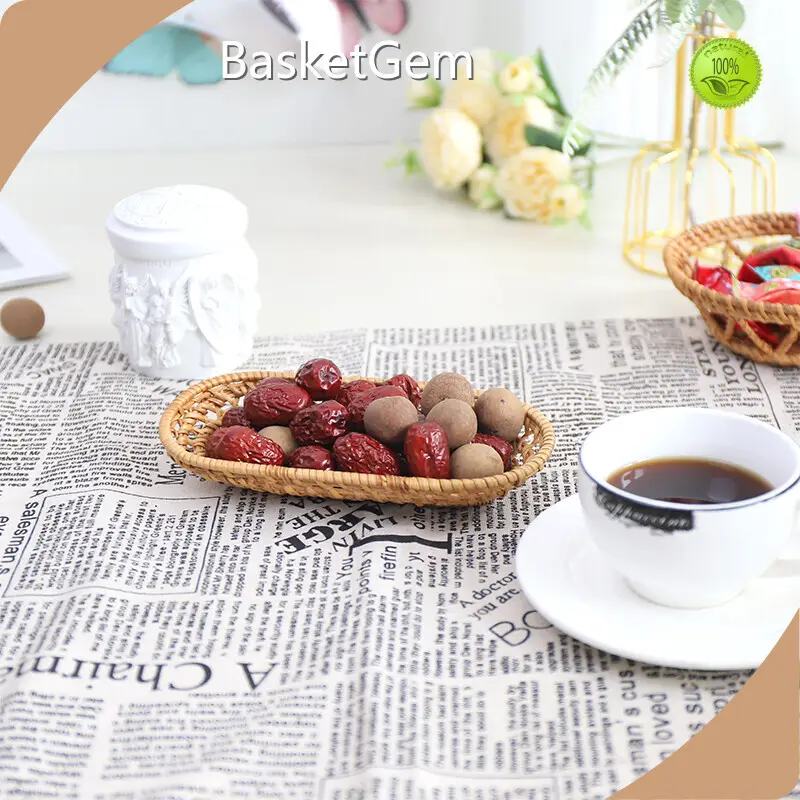 Rattan Tray with Handles - - BasketGem-1 1