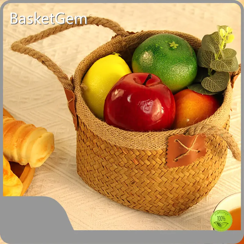 Custom Straw Fruit Basket Wholesale - BasketGem 1