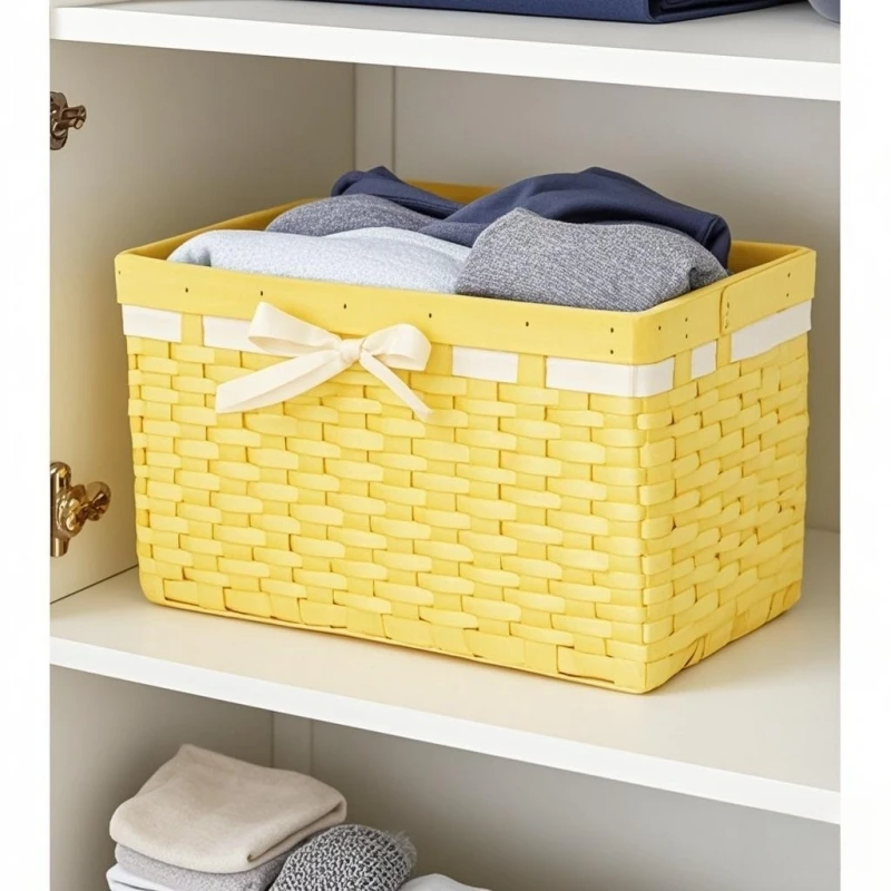 Rectangular wooden storage basket, storage basket, customizable colors 1
