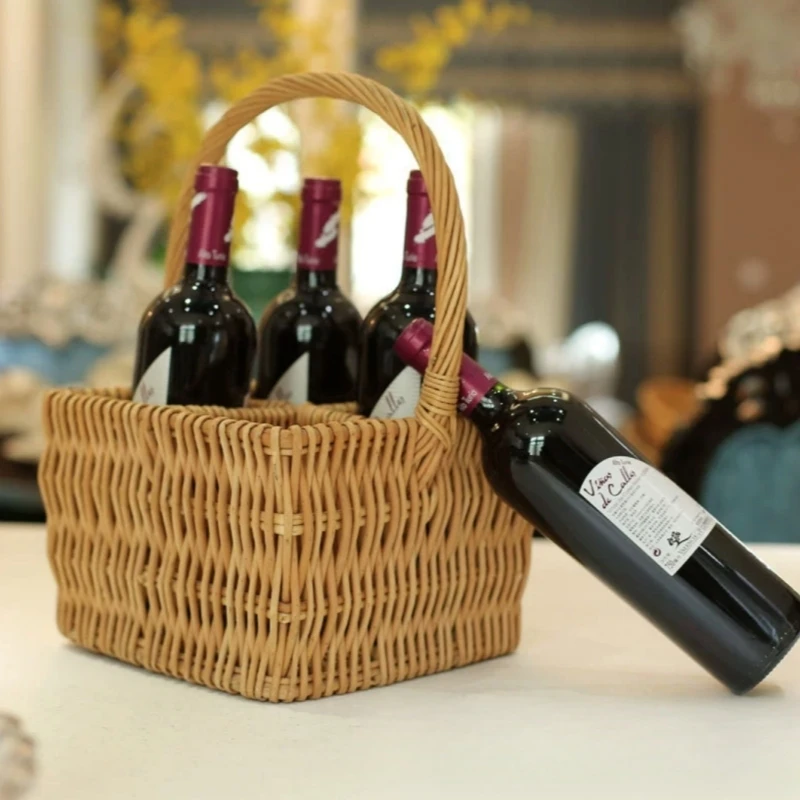 Pastoral style solid color Willow storage baskets partition design easy to place 1