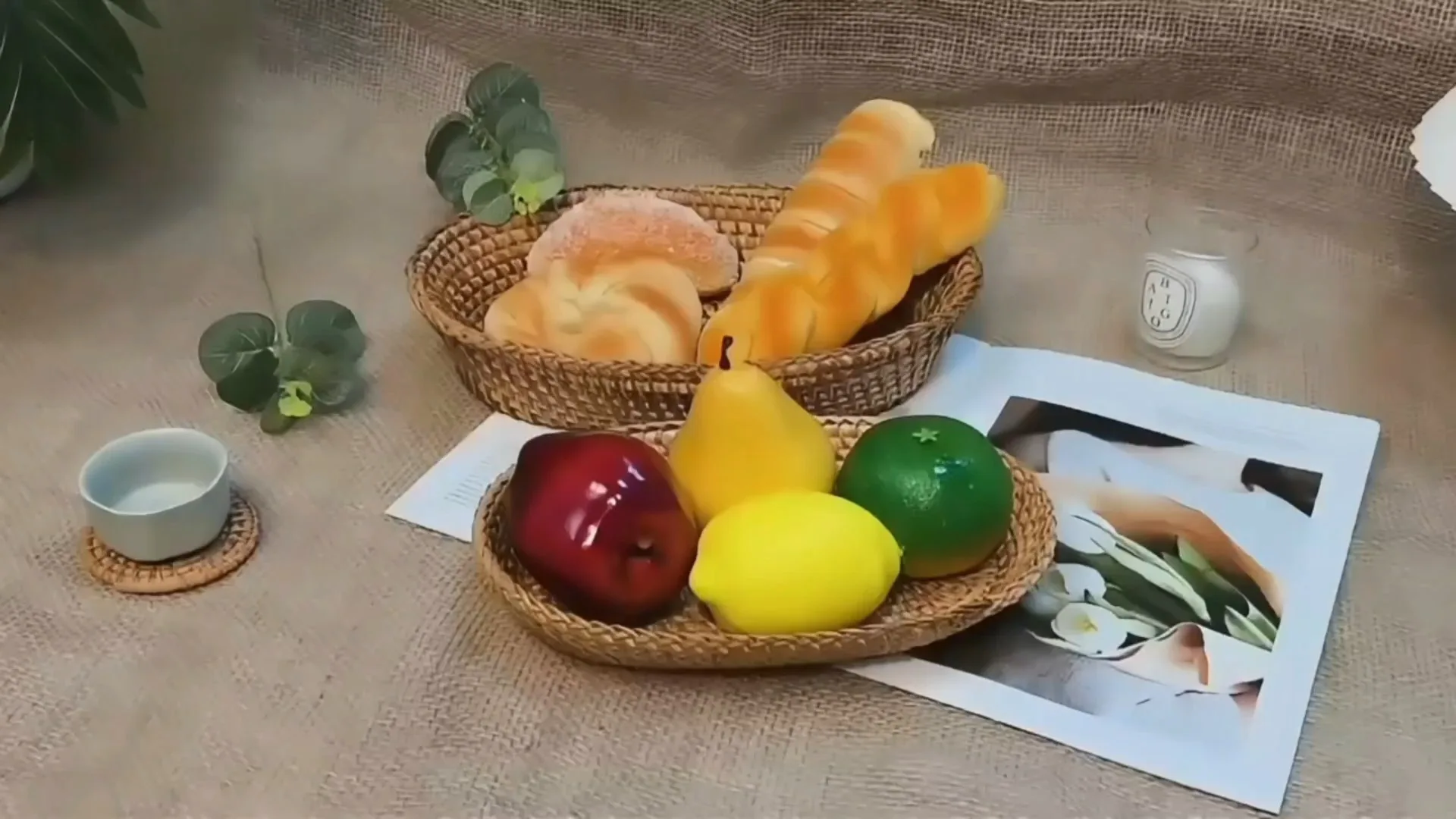 Oval shape Rattan fruits Tray 1