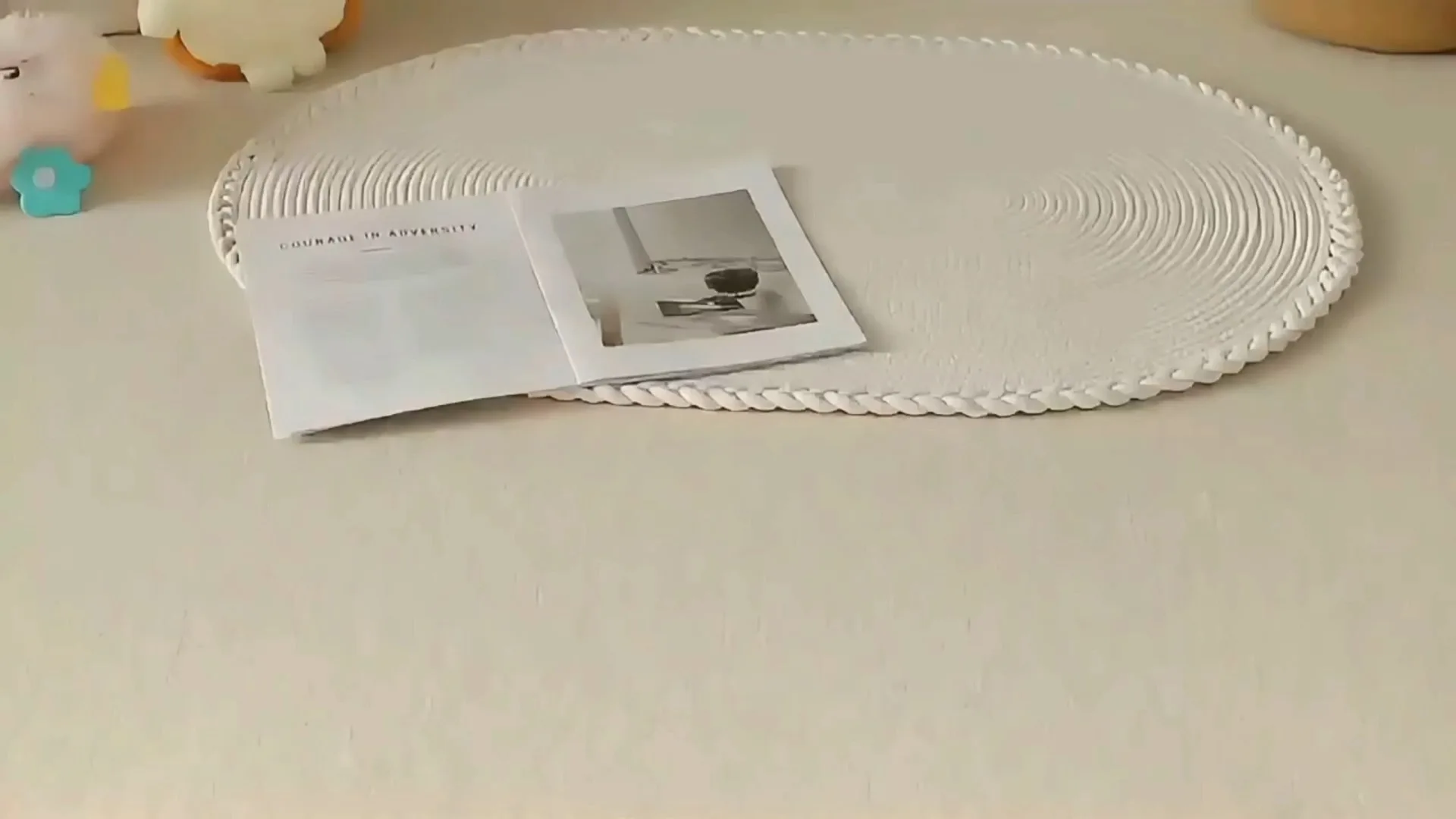 Basket Gem-ovaal antislip en duurzaam katoenen vloerkleed met een eenvoudig, puur gekleurd katoenen touwkleed 1