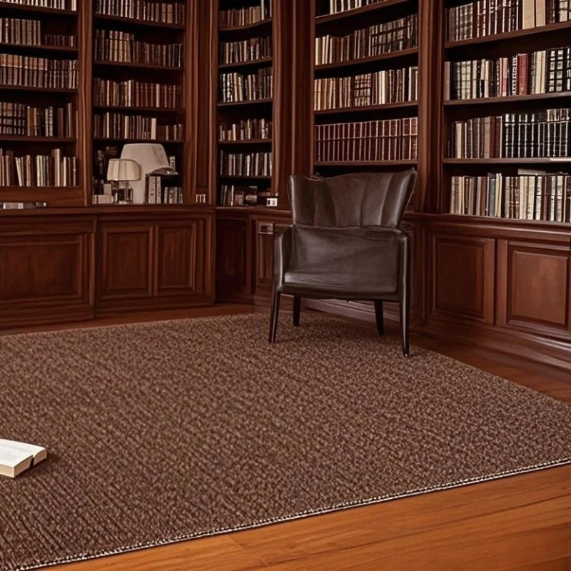 Straw rug dark brown simple style rectangular design suitable for hotels and other places 1