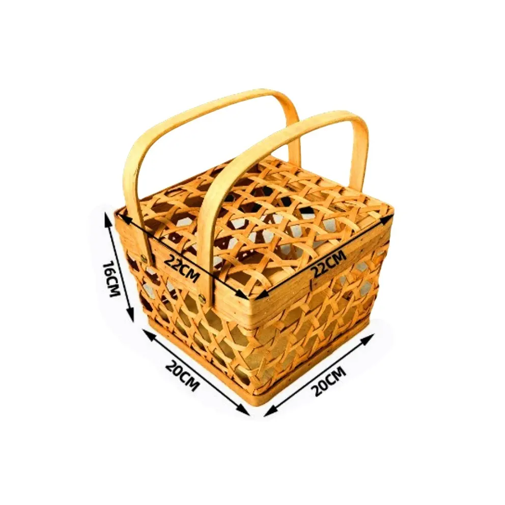 Wicker Basket with Wood Handles by BasketGem-1 6