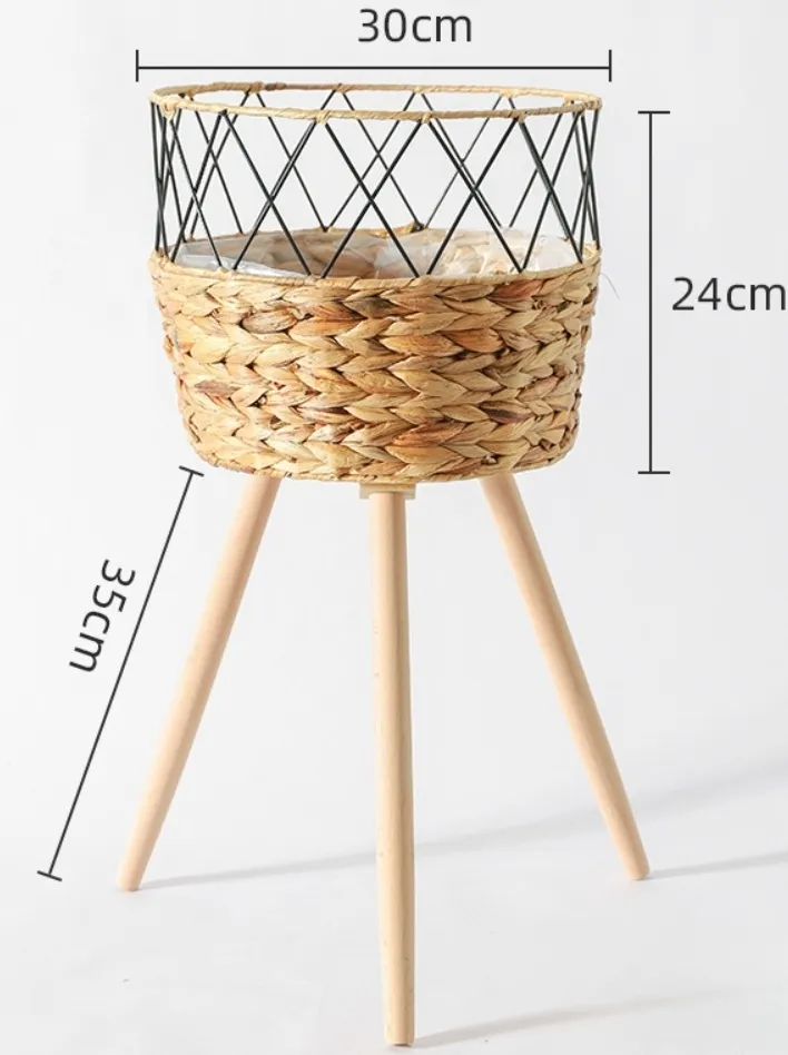 Straw Basket Plant Pot by BasketGem 8