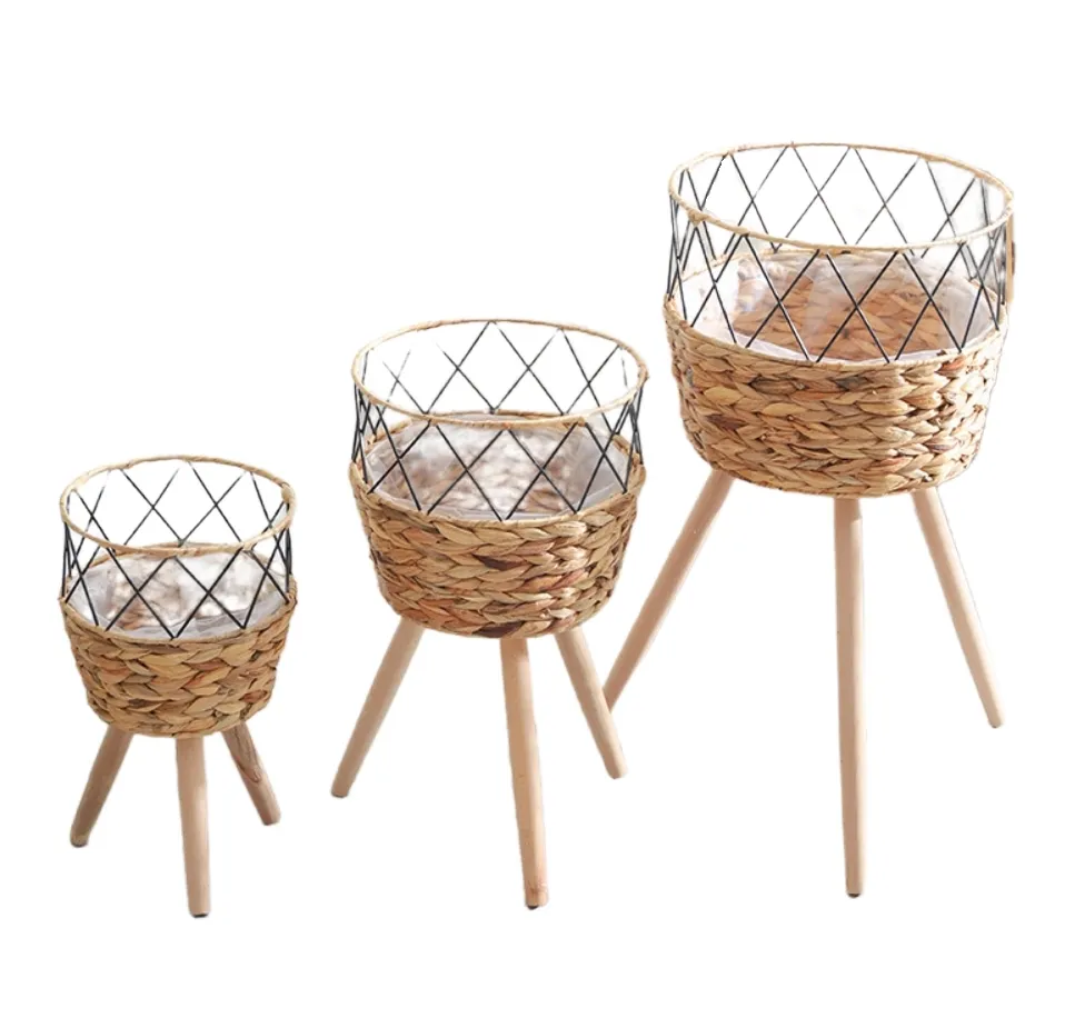 Straw Basket Plant Pot by BasketGem 9
