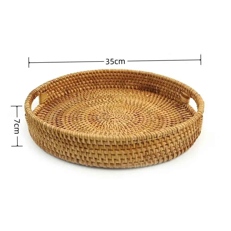 Rattan Tray with Handles by BasketGem 7