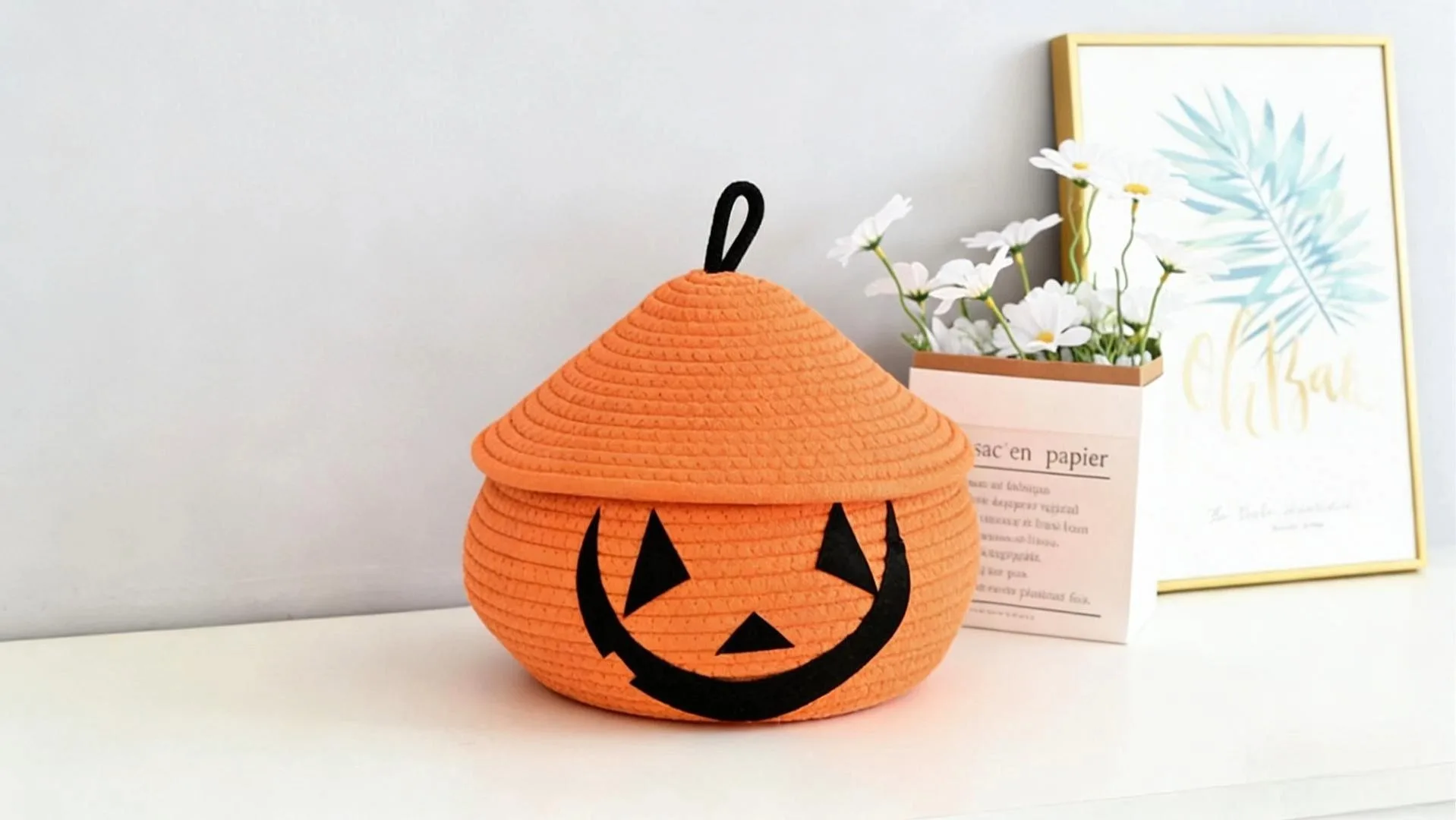 Halloween-Must-have! Ein absolutes Muss für die perfekte Halloween-Atmosphäre! Kreativer Kürbis-Aufbewahrungskorb 1