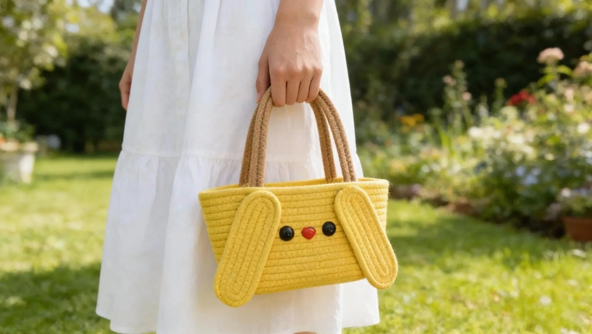 子供と大人の両方のための綿織りハンドバッグ大容量肩トートバッグ 1