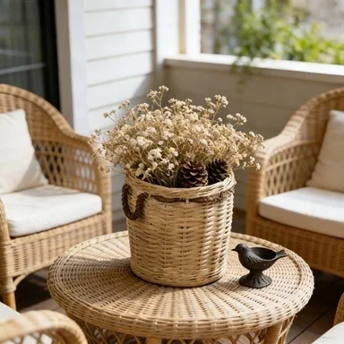 Custom Rustic Natural Wicker Storage Basket for Hospitality Projects 1