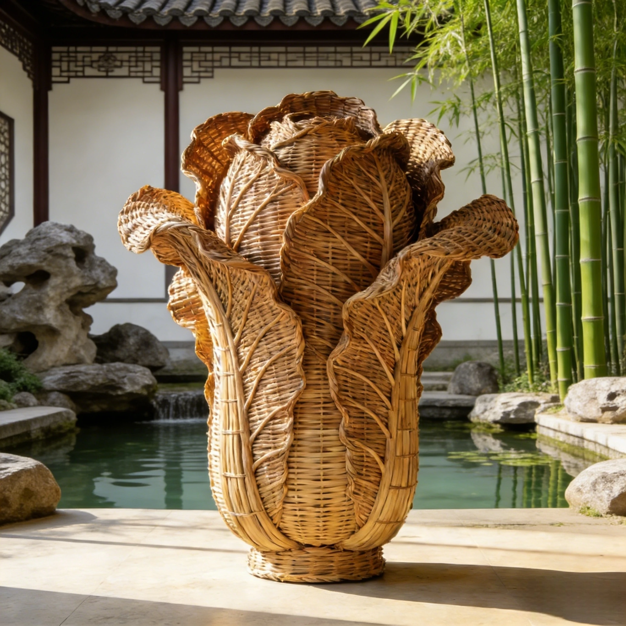 Custom Wicker Cabbage Decor – Handmade Art, Size Color Weave Logo Custom 1