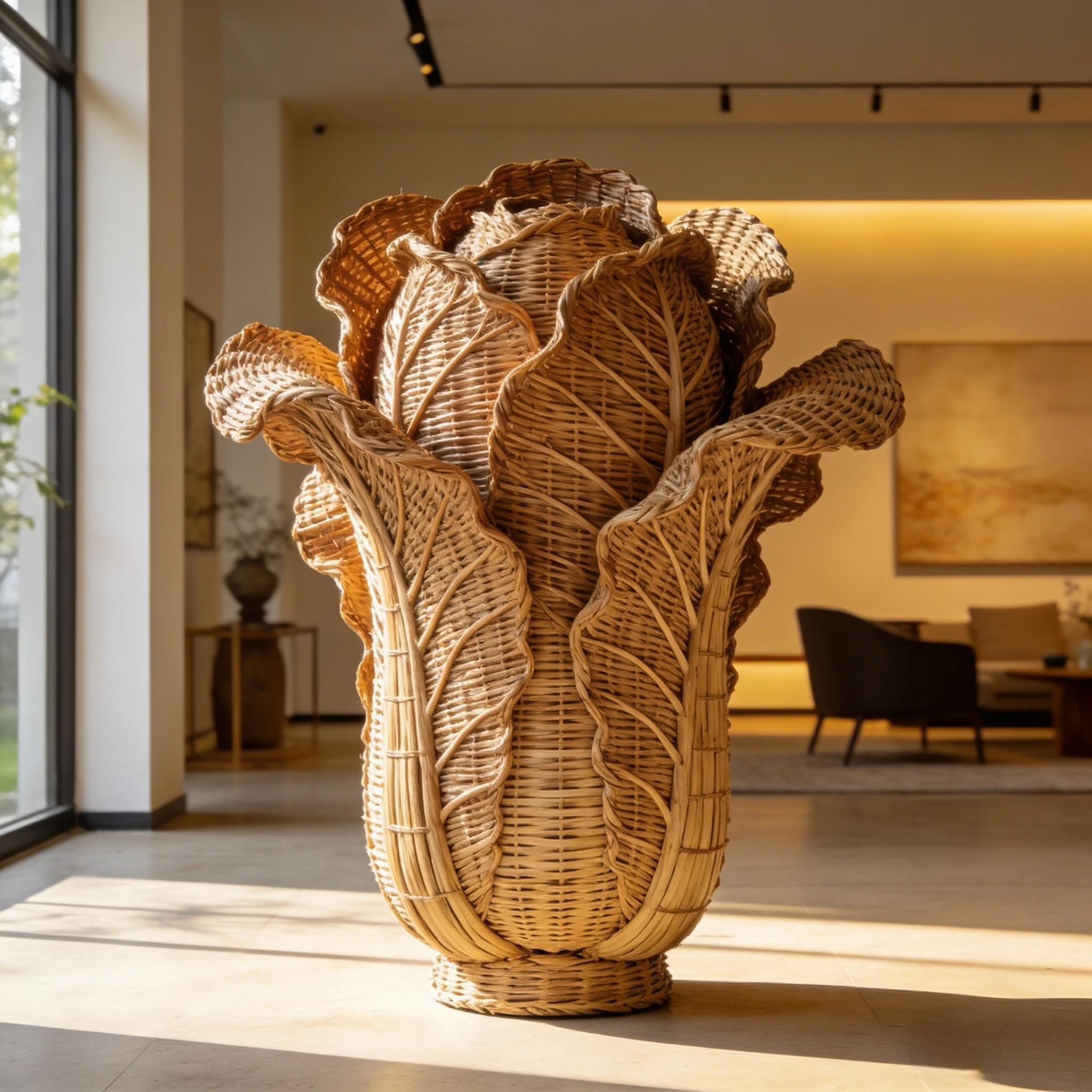 Custom Wicker Cabbage Decor – Handmade Art, Size Color Weave Logo Custom 1