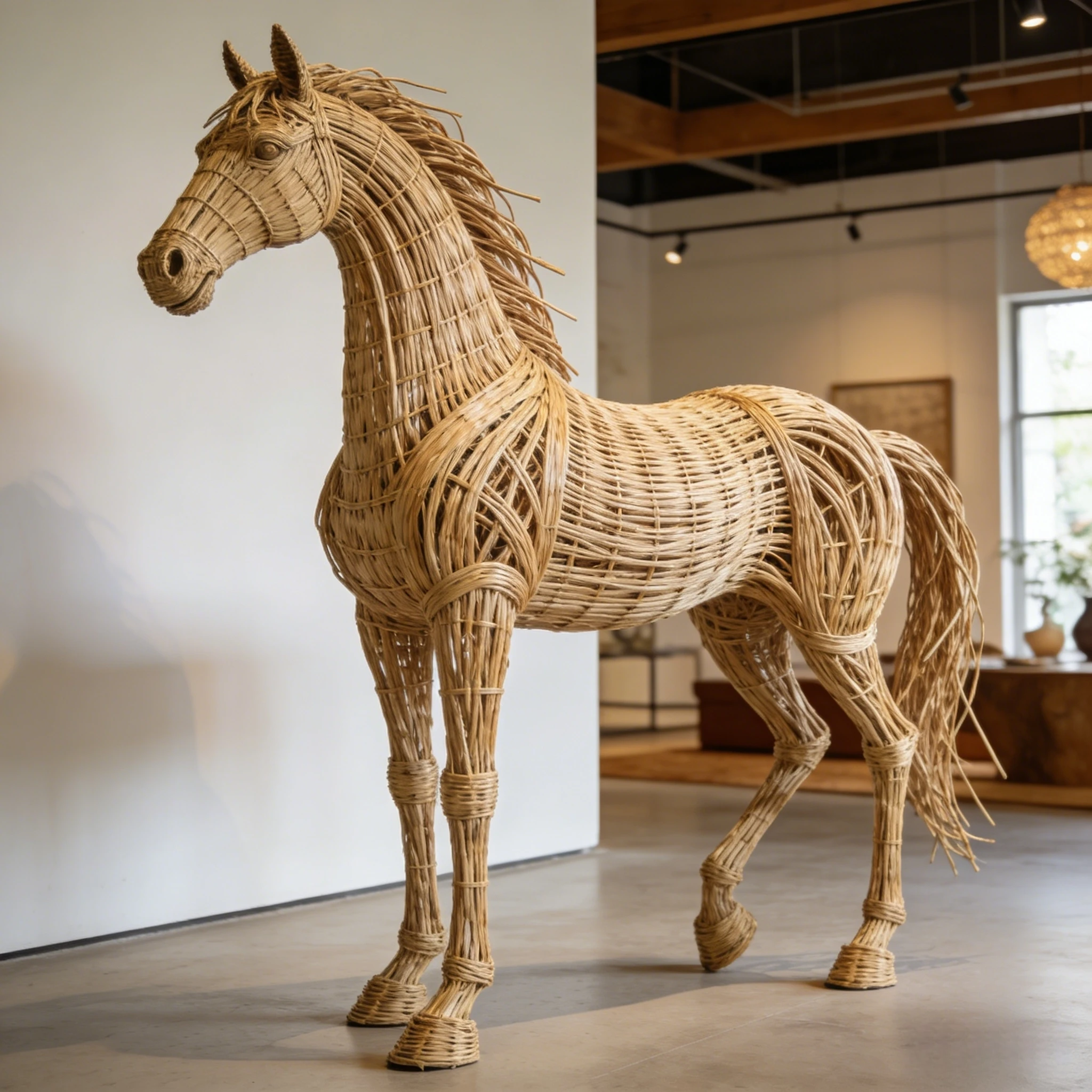 Custom Wicker Horse Statue, Handwoven Craft  Sizes & Designs Available 1