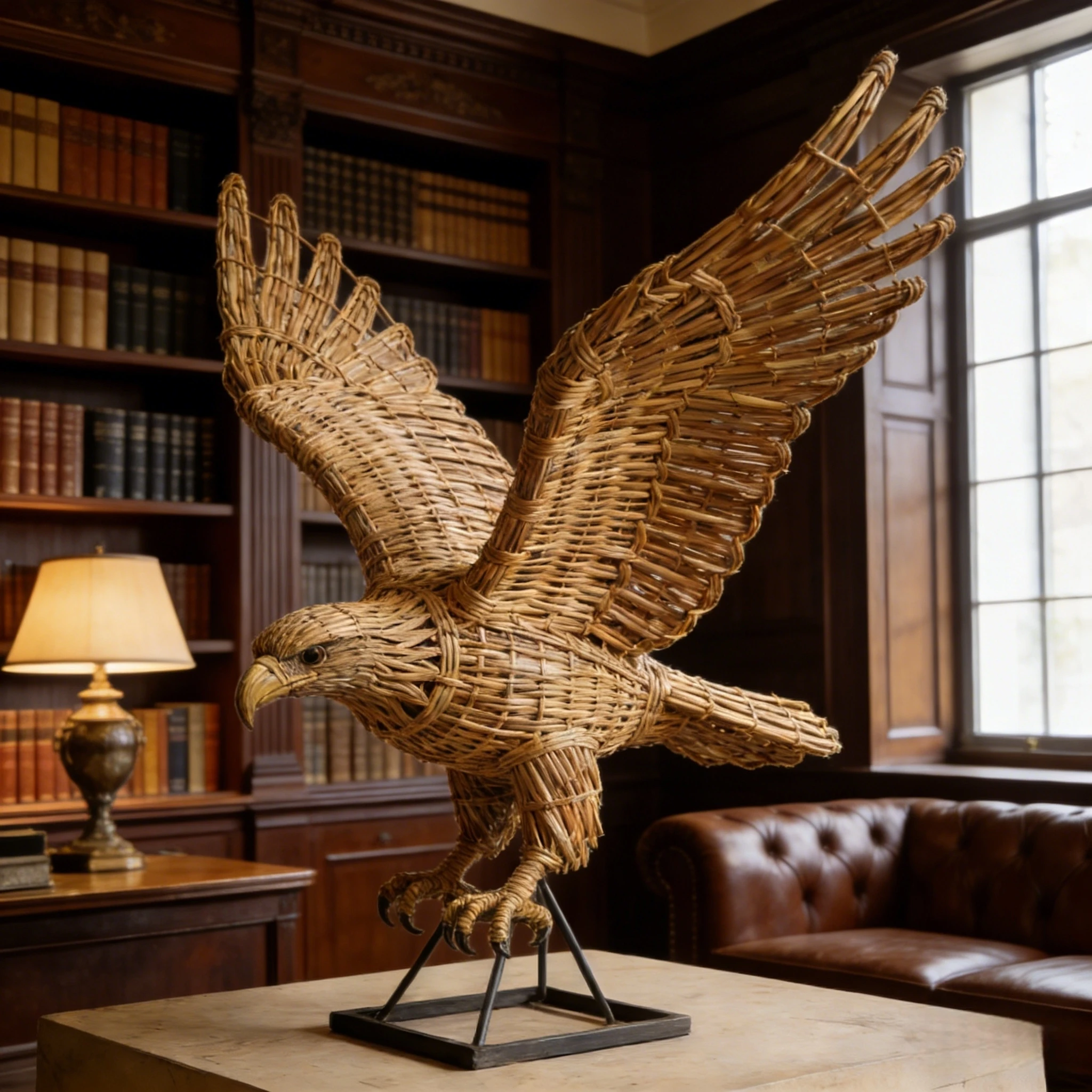 Custom Handwoven Wicker Eagle Art  Animal Designs Fully Made to Order 1