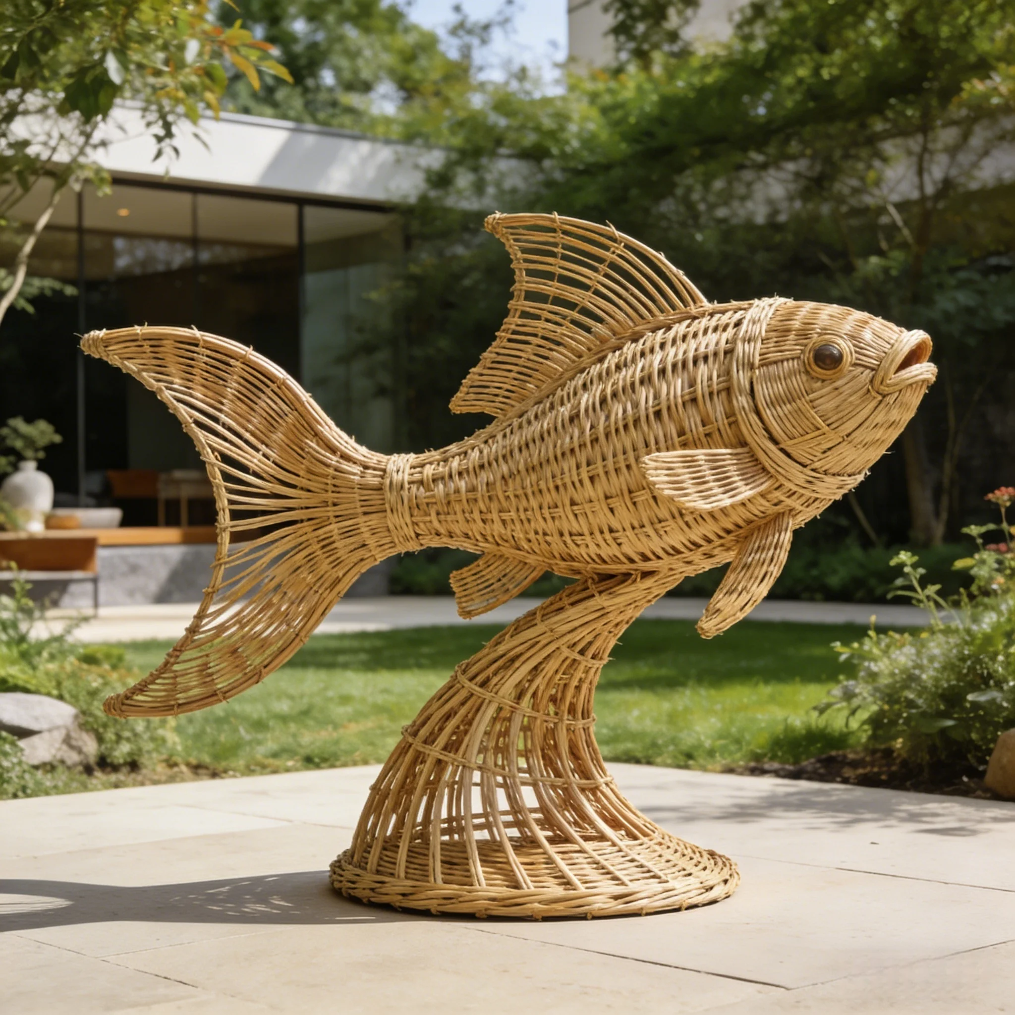 Custom Handwoven Wicker Fish Decor – Size, Shape & Weaving Made to Order 1