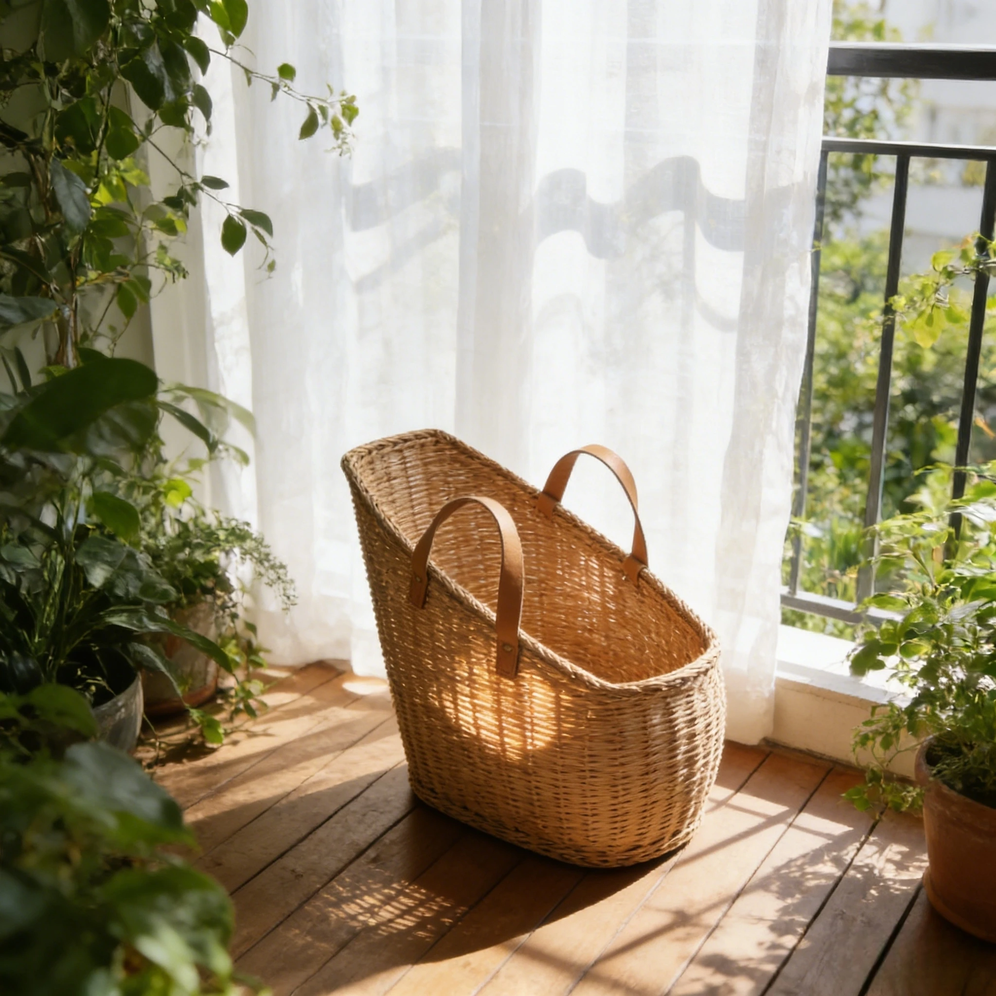 Anpassad tvättkorg i rotting med läderhandtag | OEM ODM-tillverkare 1