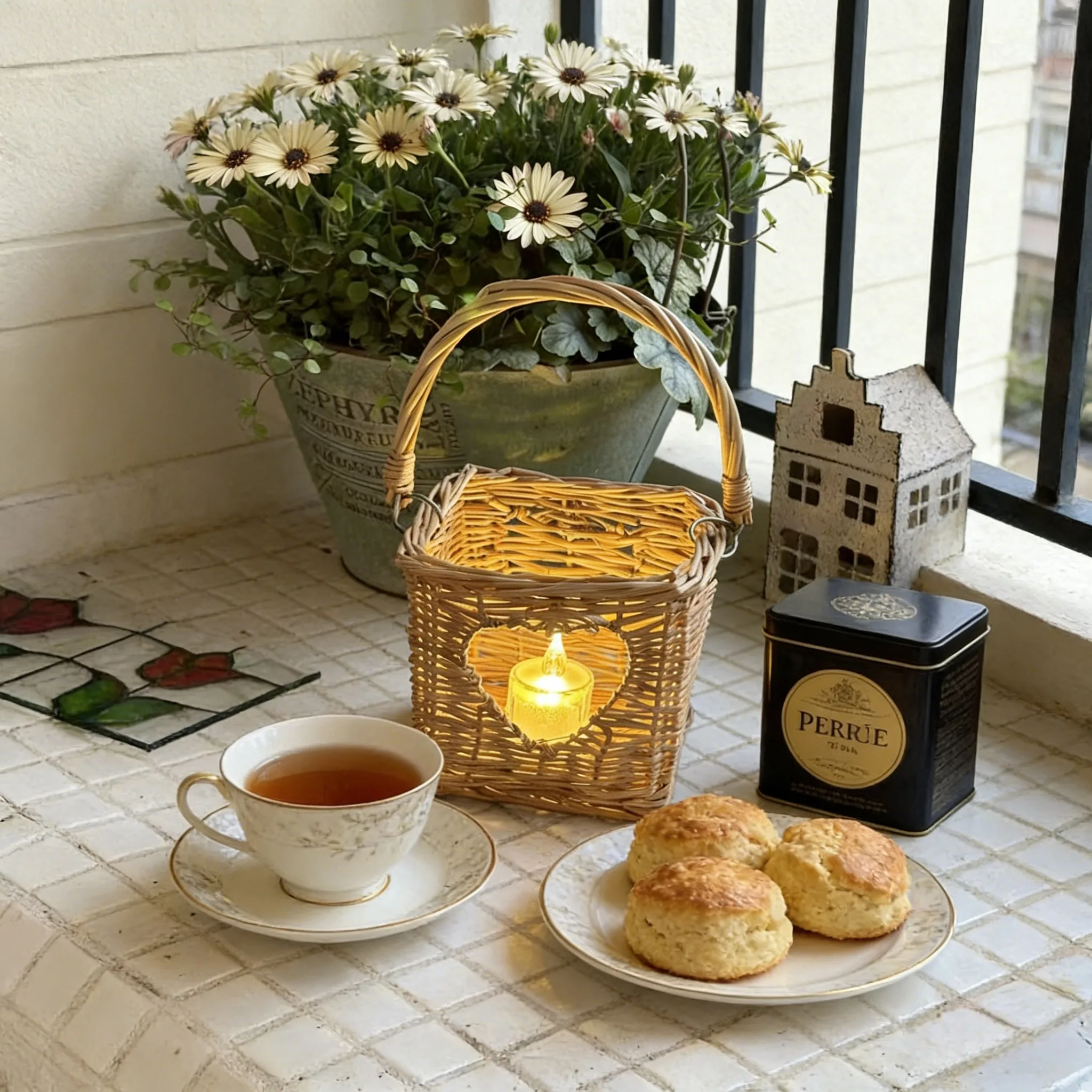 Custom Heart Cutout Wicker Basket with Handle | Size, Color & Logo Customizable 1