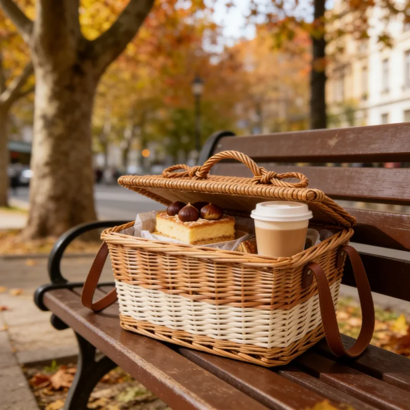 Kişiselleştirilebilir Hasır Piknik Sepeti, Çok Amaçlı Kullanım, Çevre Dostu, Şık Tasarım 1