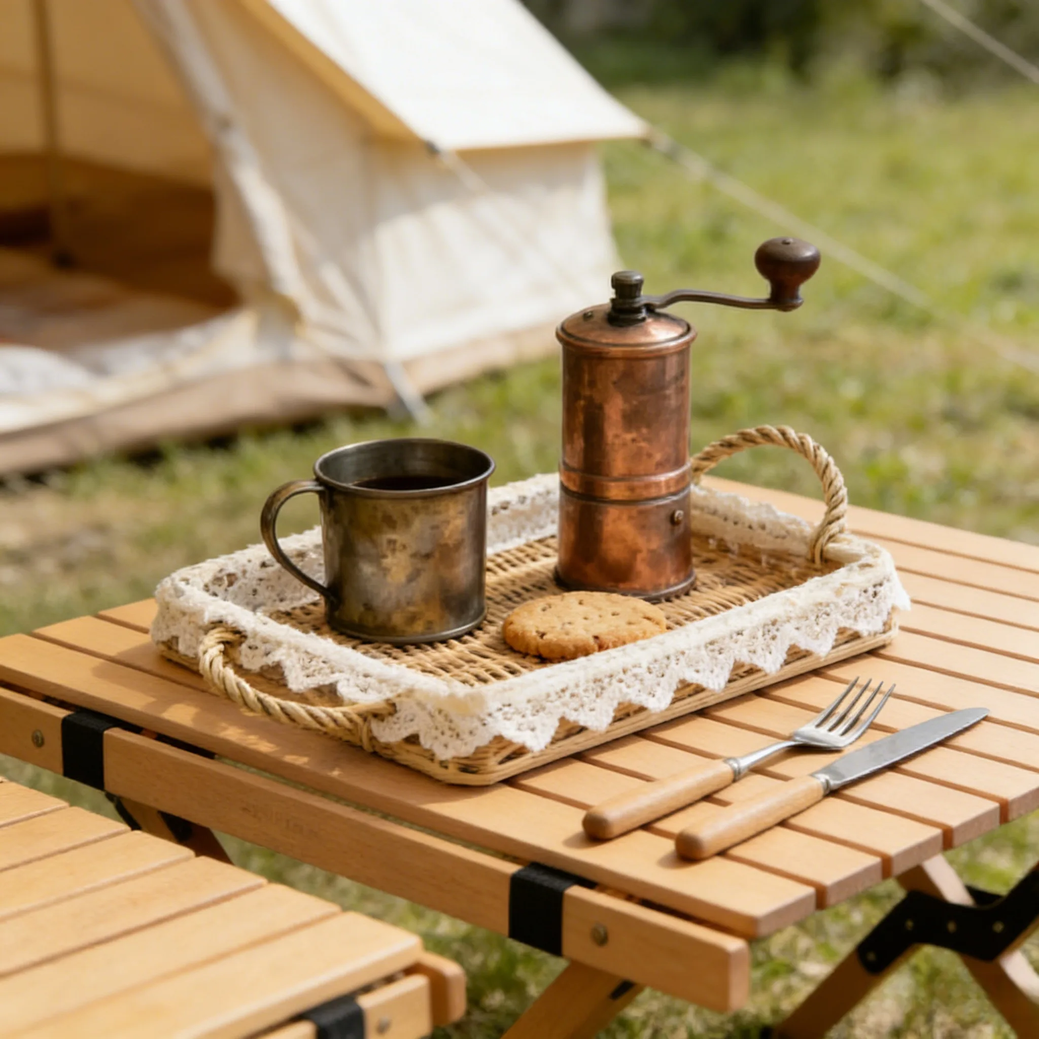 Individuell gestaltete Aufbewahrungsschale aus Weide mit Spitzenbesatz und Logo-Branding 1