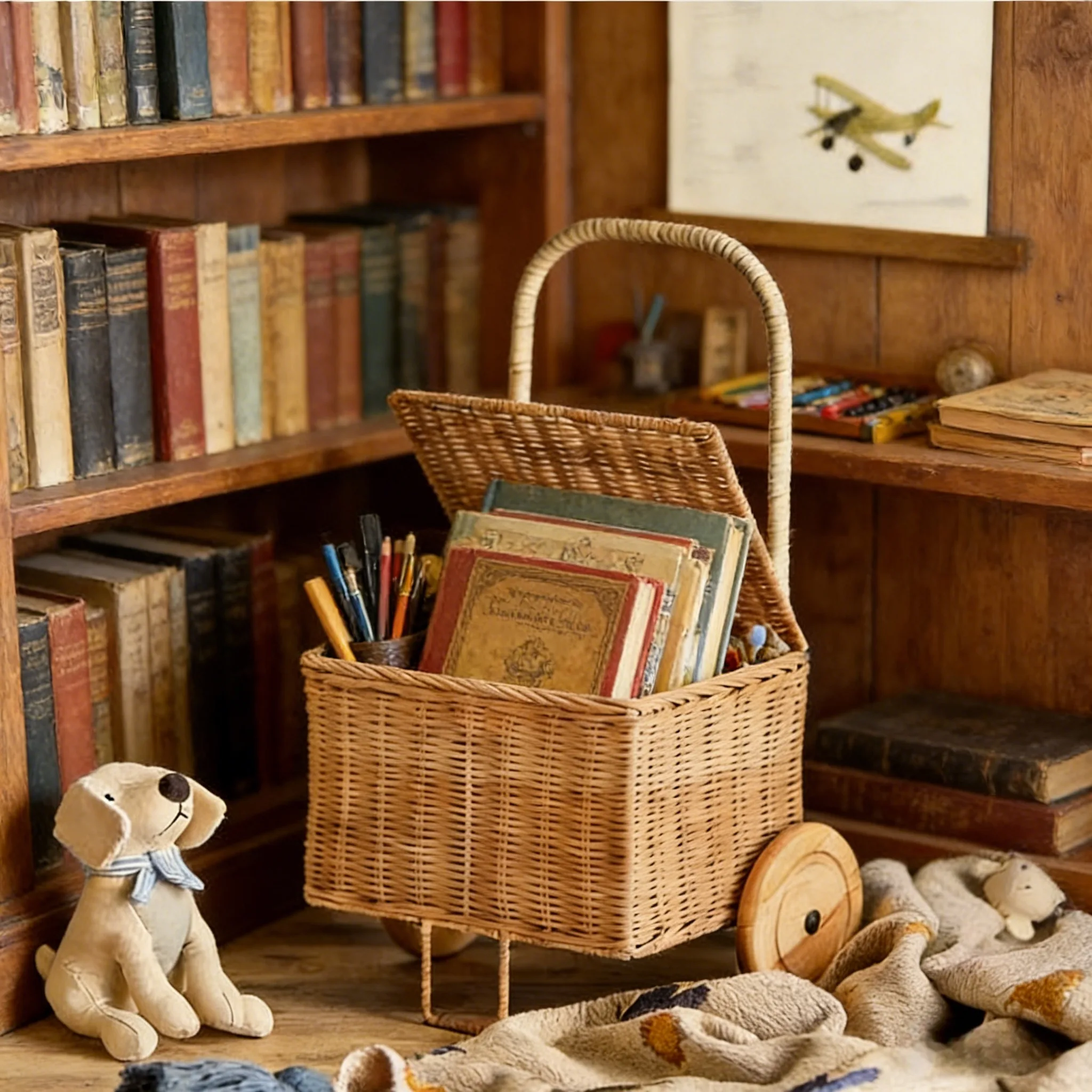 Maßgefertigter Picknickkorb aus Weide mit Rollen und Deckel | Handgefertigt | Größe | Farbe | Struktur 1