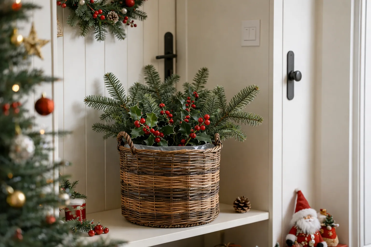 Custom Vintage Wicker Flower Basket with Color Weaving, Size Options & Brand Logo 1