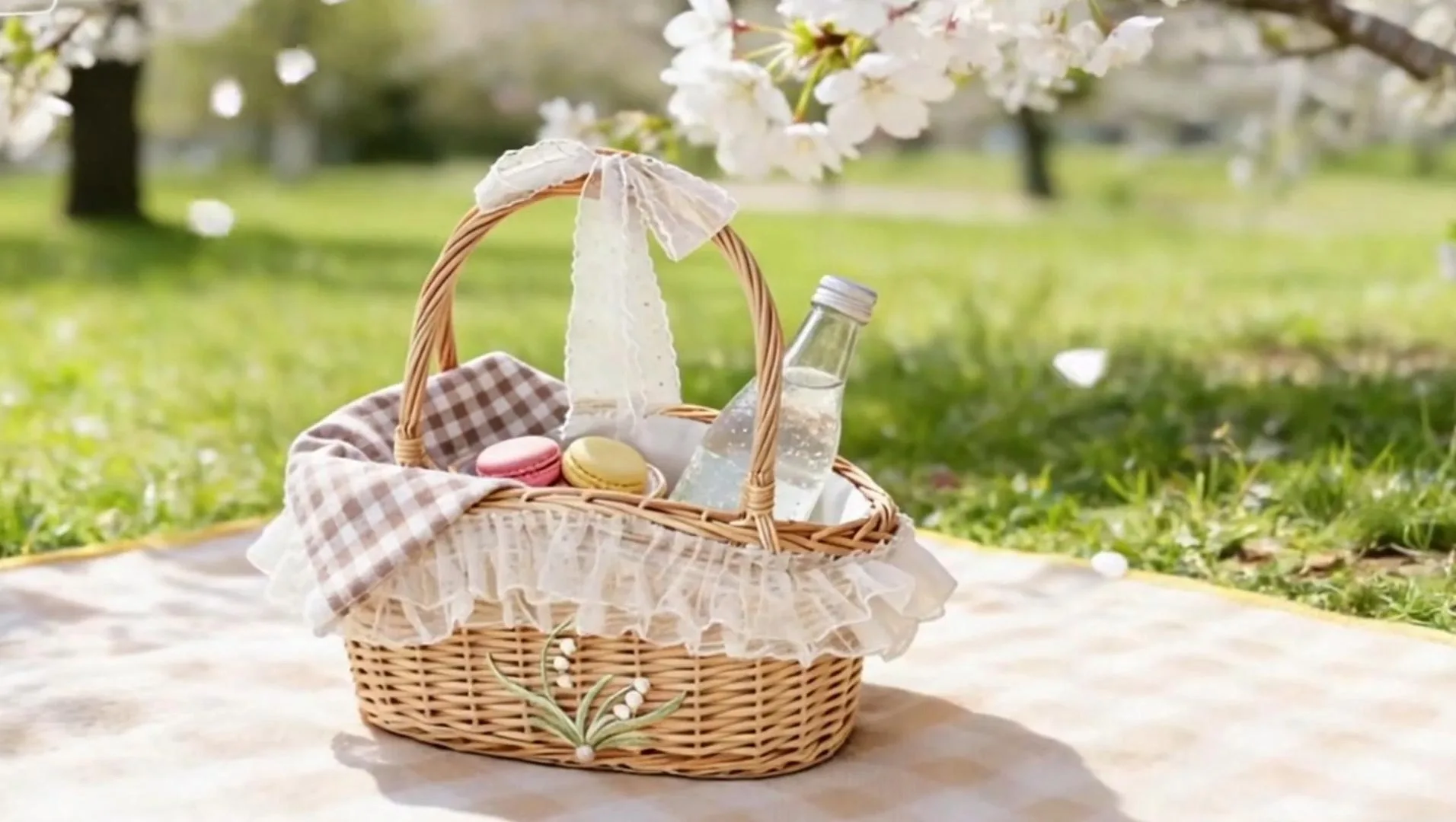 Brugerdefineret flettet blondekurv med håndtag – Størrelse og farvemuligheder 1