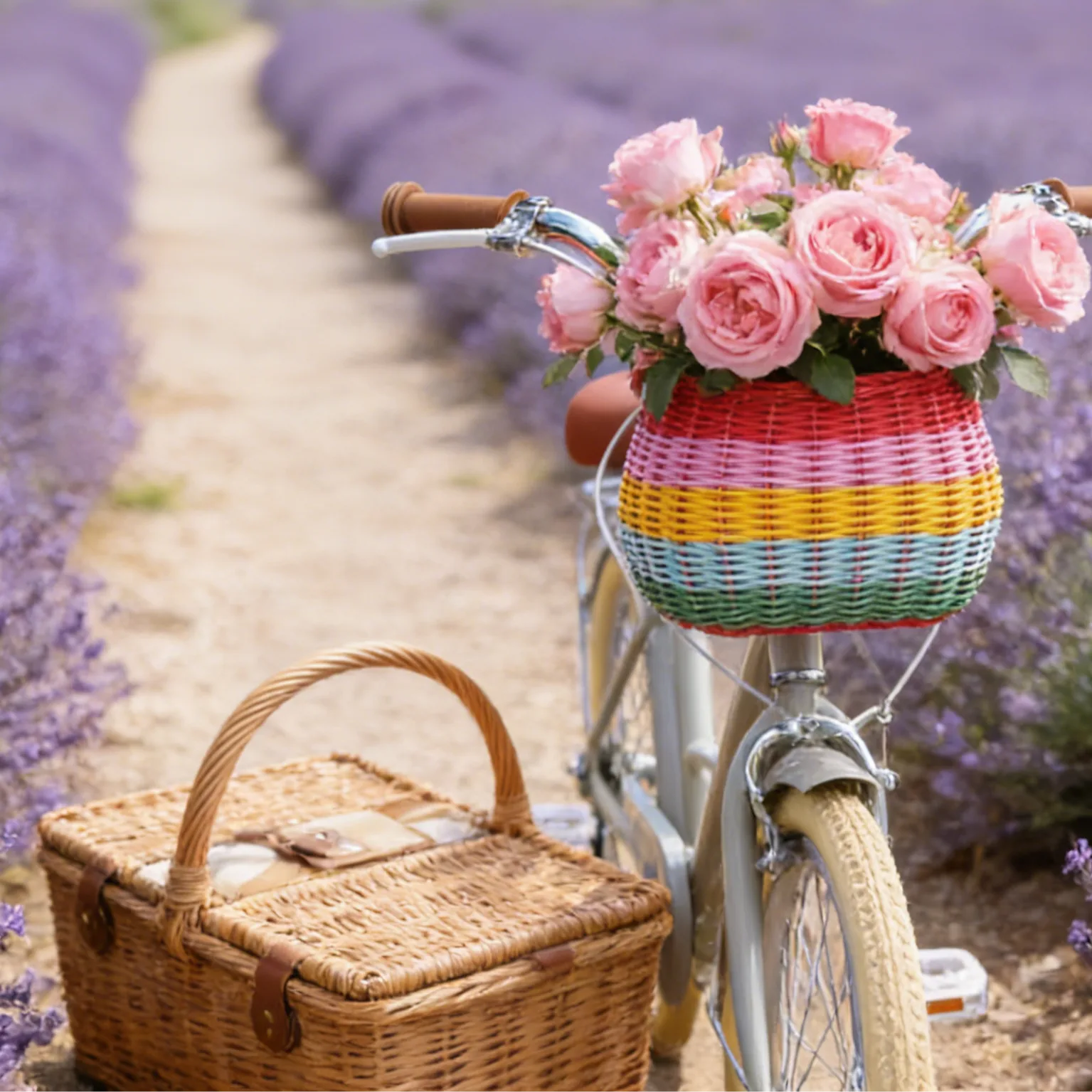 수제 컬러 위커 자전거 바구니 - 색상 맞춤 제작 가능, B2B 도매 1