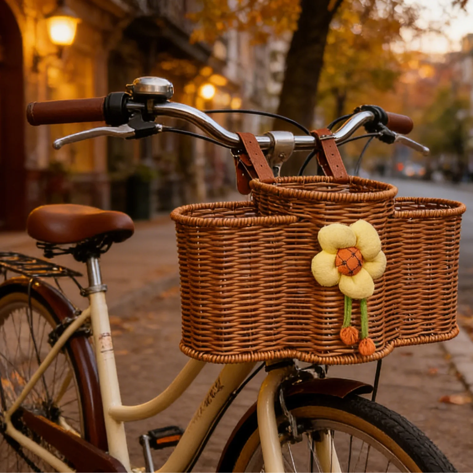 바스켓젬 자전거 바구니 천연 등나무 자전거 바구니 자전거 액세서리 쇼핑 바구니 앞쪽 자전거 소박한 바구니 1