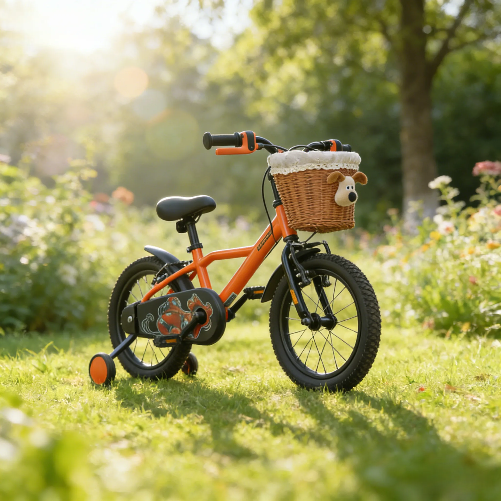 13인치 미니케인 인형용 등나무 자전거 바구니 - 어린이용 바구니 - 어린이용 스쿠터 바구니 - 어린이용 자전거 바구니 - 1