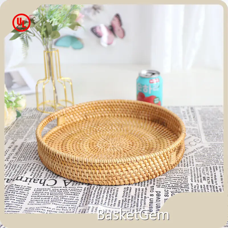 Rattan Tray with Handles by BasketGem 1